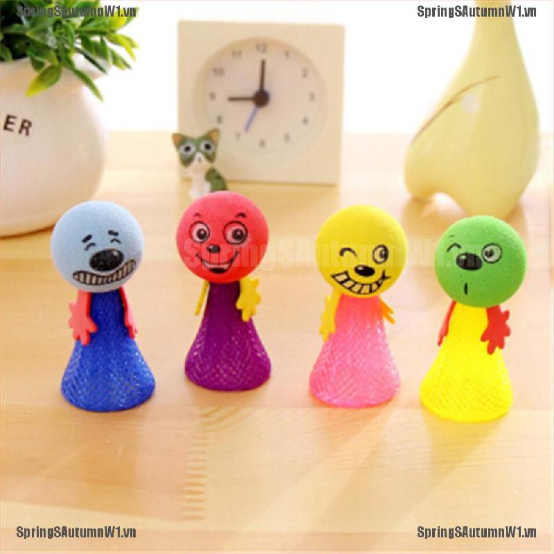 [Spring] 5Pcs Kids Bounce Ball Toys Educational Expressions Push Down Hip Hop Jump Dolls [VN]