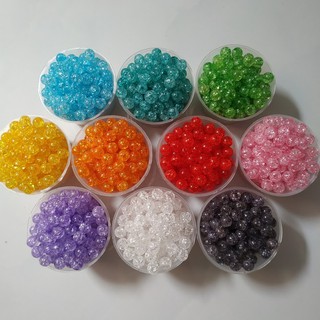 25gr hạt nhựa nứt (bọt tuyết) 8mm và 10mm - Nguyên liệu làm vòng tay, handmade