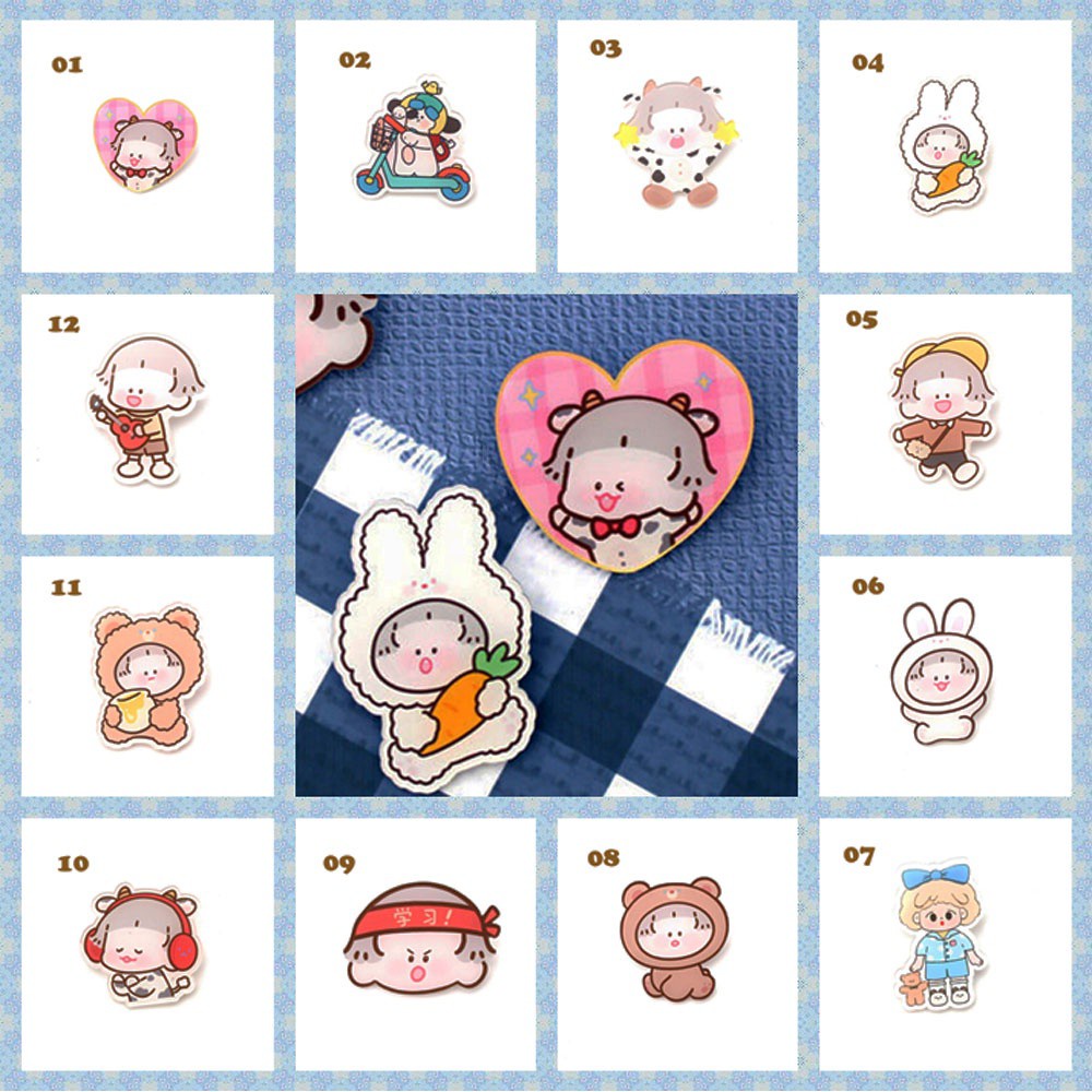 Ghim cài áo hình bánh quy hoạt hình dễ thương cho nữ