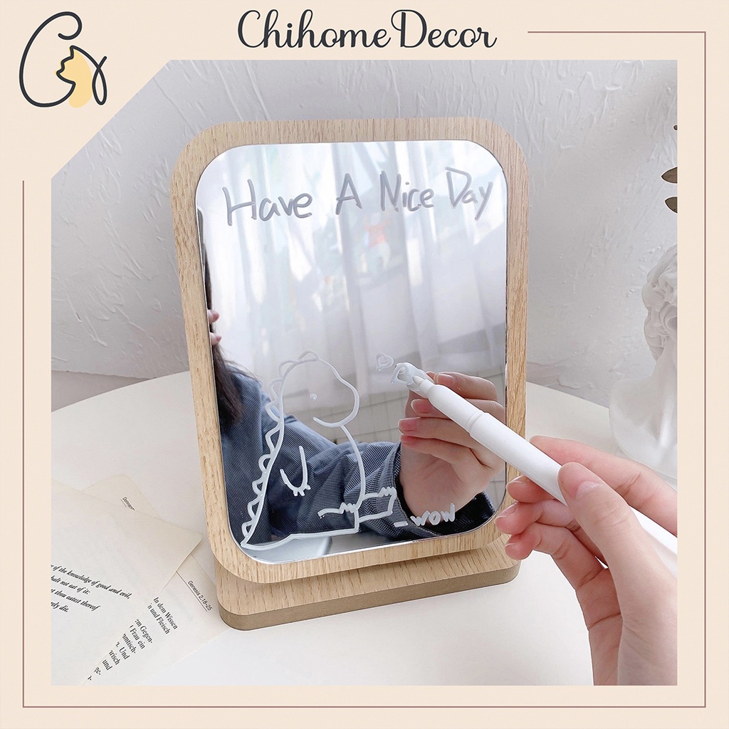 Bút trắng viết lên gương, mặt kính, mica Chihome Decor