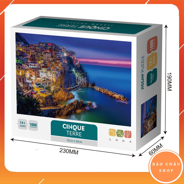 Bộ Tranh Ghép Xếp Hình 1000 Pcs Jigsaw Puzzle 70x50cm Cinque Terre Ý Bản Cao Cấp