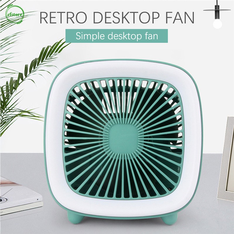 Quạt Mini Sạc USB 3 Tốc Độ Hình TV Có Đèn LED Để Bàn