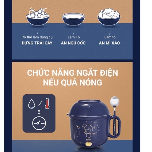 [Mã ELHADEV giảm 4% đơn 300K] Nồi Lẩu Mini Đa Năng 1.2L Bear DRG-E12A1 - Chính Hãng - BH 18 Tháng