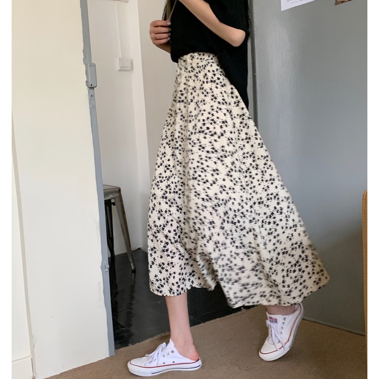 Chân Váy Chữ A Lưng Cao In Họa Tiết Mẫu Mới Thời Trang Xuân Hè Cho Nữ