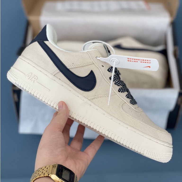 [More&More] Giày AF1 B.eige deep blue vải G.a.i D.ầ.u phiên bản cao cấp đủ size nam nữ | BigBuy360 - bigbuy360.vn