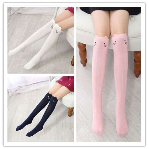 Vớ cao tới đầu gối dễ thương giữ ấm cho bé gái từ 3 đến 12 tuổi