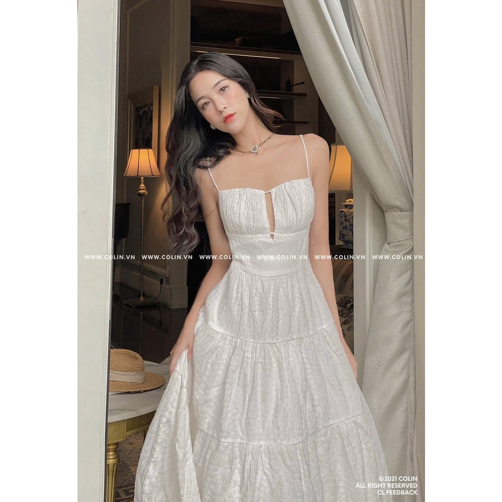 Đầm maxi ,  Đầm 2 dây , Váy hở lưng Cao Cấp váy đi biển thiết kế đỏ vàng trắng xanh xốp nhún 2 lớp dáng xòe - MiNhi | BigBuy360 - bigbuy360.vn