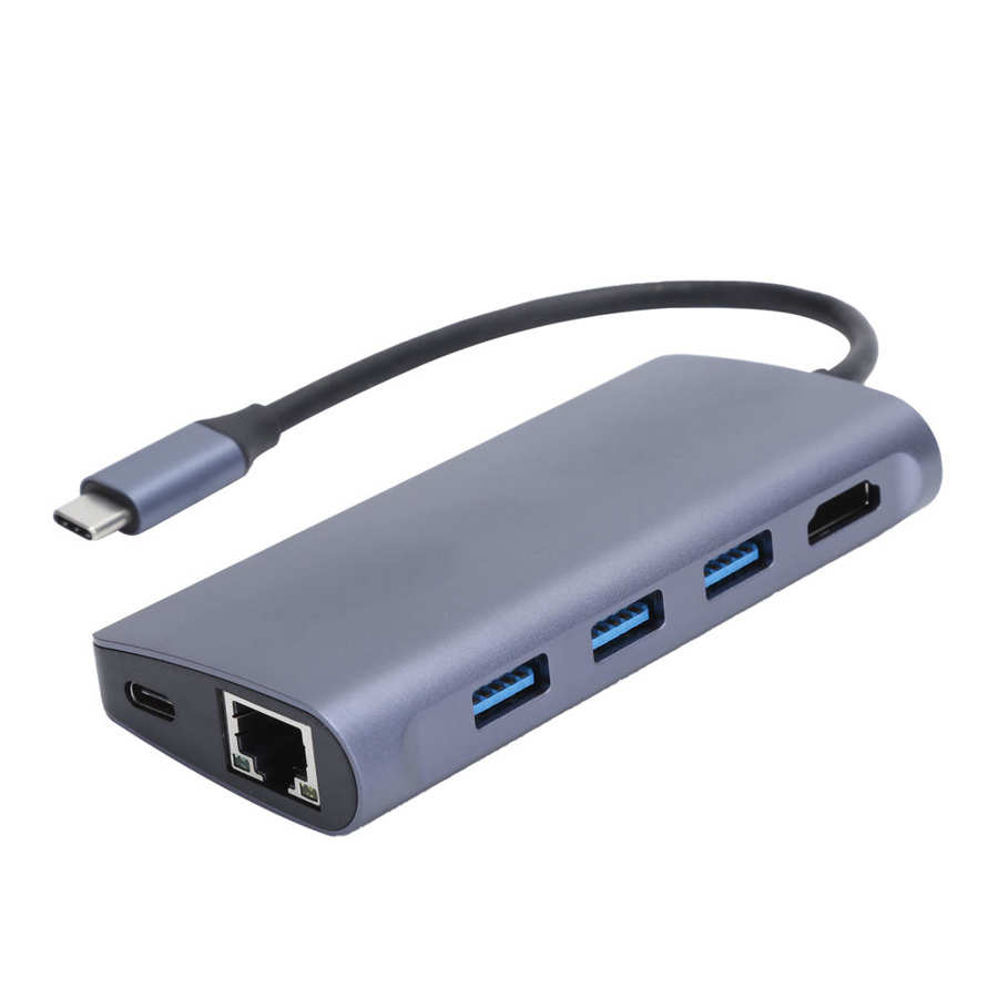 Bộ Chuyển Đổi Type‑ C 8 Trong 1 Sang / RJ45 / PD / Thẻ Nhớ / Thẻ Lưu Trữ / USB 3.0 Chất Lượng Cao