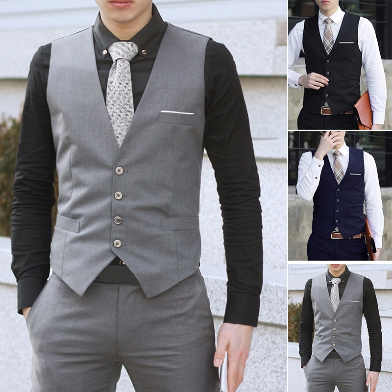 Gilet Áo Khoác vest Ôm Dáng Thời Trang Lịch Lãm Cho Nam tuxedo