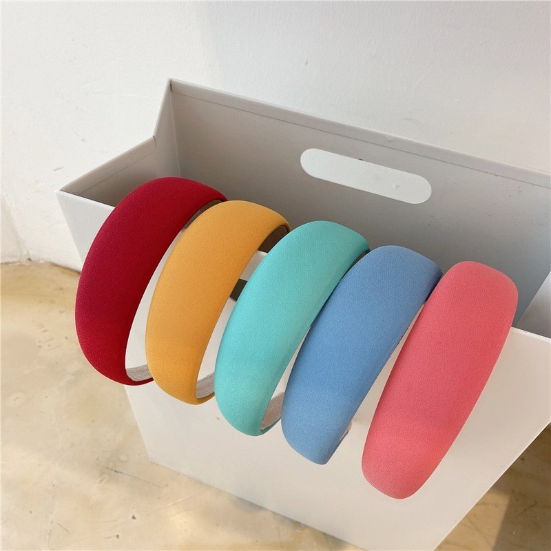 Băng đô cài tóc bản rộng nhiều màu sắc kẹo ngọt tùy chọn phong cách Hàn Quốc thời trang dành cho nữ F077