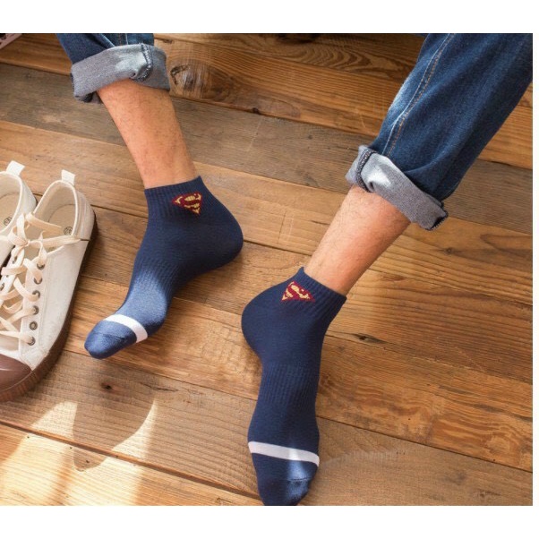 Tất cổ ngắn nam nữ vớ hoạt hình marvel cotton kháng khuẩn thấm hút mô hôi tốt MONEY VN058