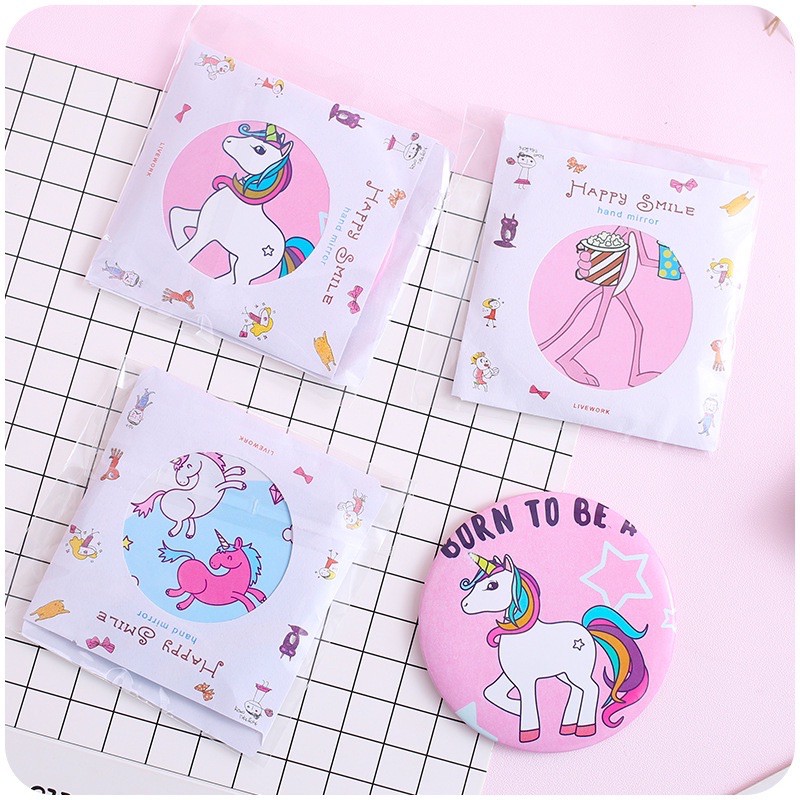 Gương Mini 💖 Gương Trang Điểm Cầm Tay 💖 Hàn Quốc Siêu Dễ Thương Giao Mẫu Ngẫu Nhiên