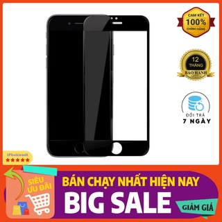 Kính cường lực iphone 7 Plus/8 Plus trong suốt, Full màn hình và nhám chống vân tay tặng kèm giấy lau