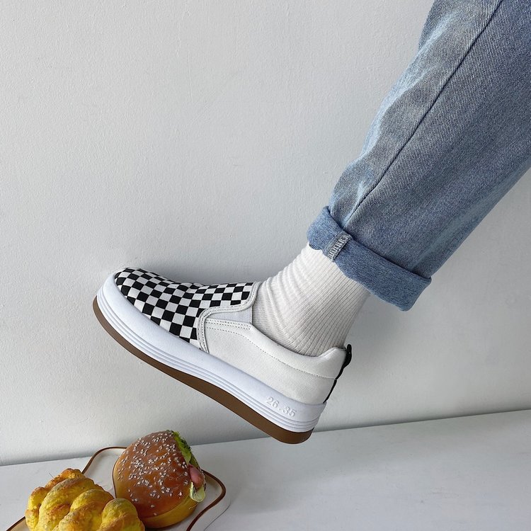 Giày lười chất liệu vải bạt phong cách Hàn Quốc cá tính trẻ trung cho nữ | BigBuy360 - bigbuy360.vn