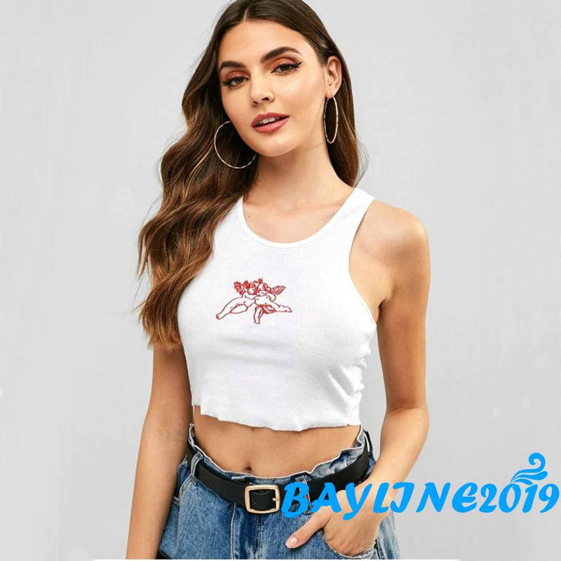 Áo Lửng Hai Dây Thêu Họa Tiết Quyến Rũ Dành Cho Nữ