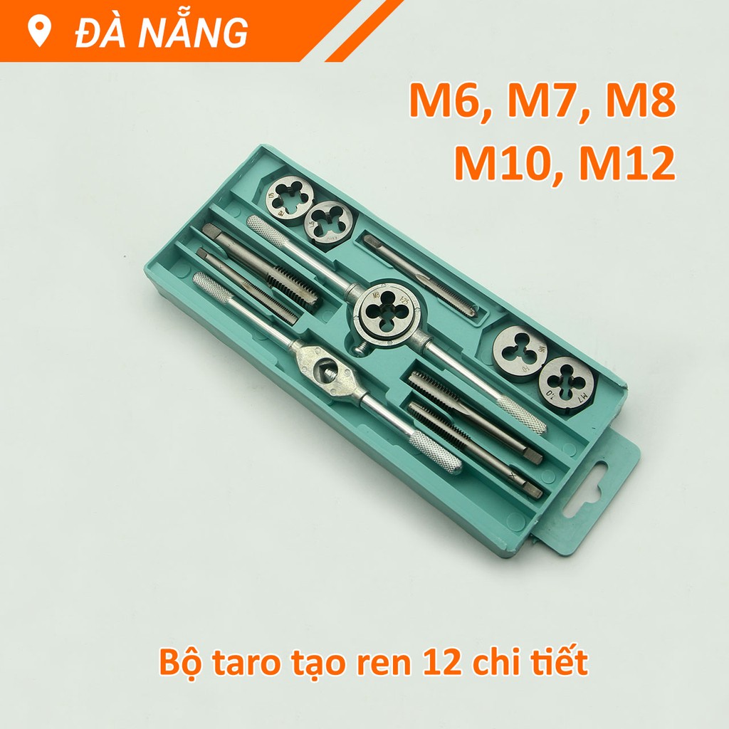 Bộ taro tạo ren 12 chi tiết M6, M7, M8, M10, M12