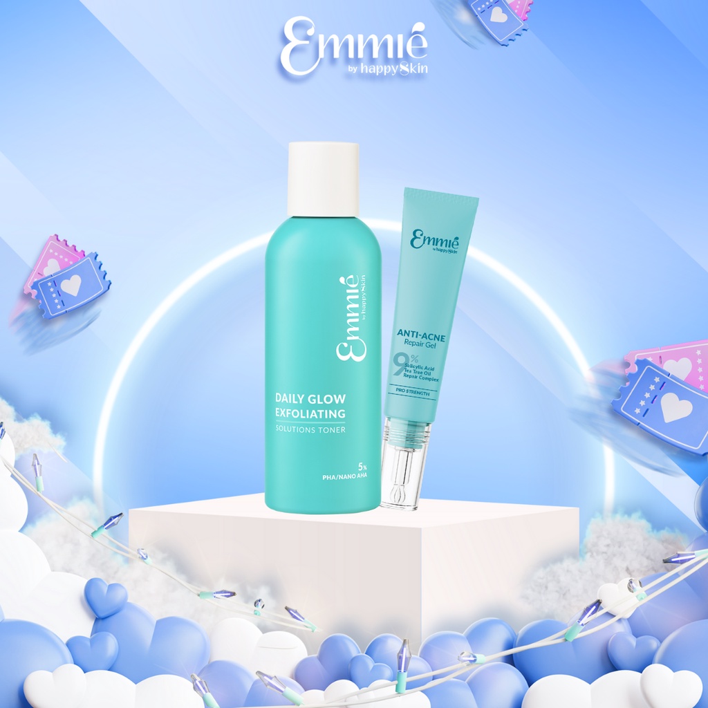 Combo Làm Sạch Da Giảm Mụn - Acid Toner + Gel Chấm Mụn 12ml - Emmié By Happyskin