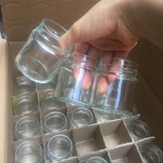 Hũ thuỷ tinh nắp thiếc 100ml làm sữa chua, bánh flan, chưng yến, đựng bột, mứt (màu nắp đen)