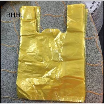 1kg túi nilon bóng, túi nilon gai, túi xốp, túi zin bóng có quai xách màu VÀNG