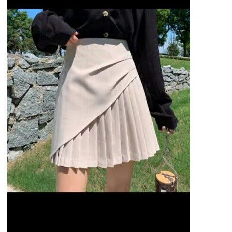 (Chuyên Big size) chân váy xếp ly màu trắng nhún sườn trong có quần C093 | BigBuy360 - bigbuy360.vn