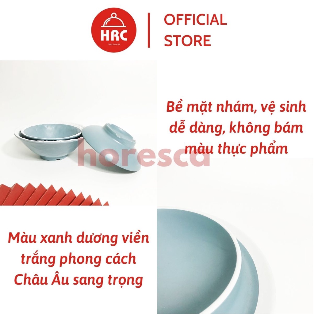 Bộ Tô Đĩa Nhựa Phíp Melamine Giả Gốm Sứ Màu Xanh Dương [SANG TRỌNG] Kiểu Dáng Độc Đáo Phong Cách Châu Âu