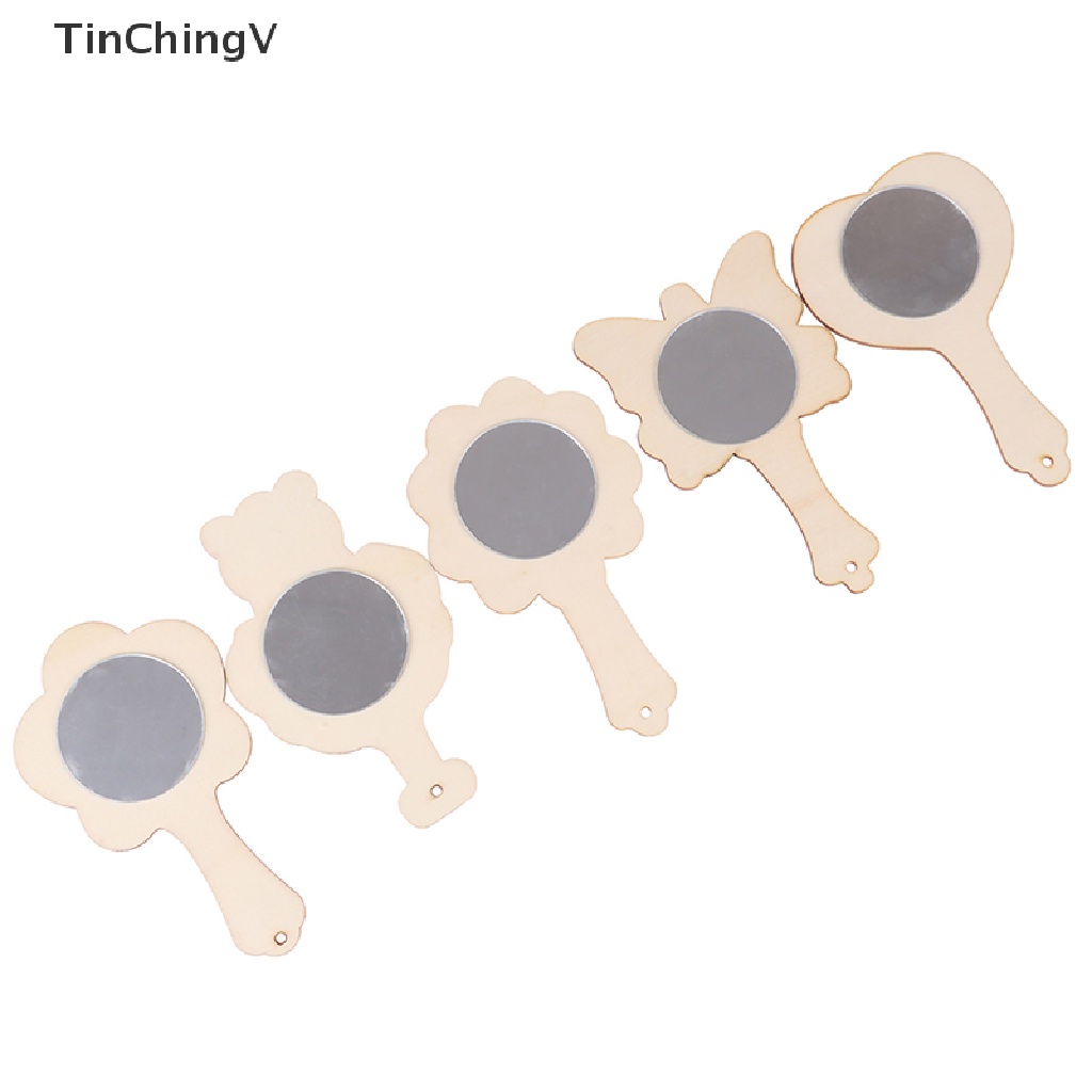 Set 2 Khuôn Gỗ Tráng Gương Màu Trắng Sáng Tạo Làm Đồ Thủ Công DIY Cho Bé