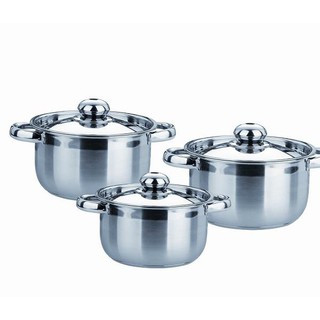 Bộ nồi inox 3 đáy bếp từ Ecosun BM-S352 18-20-24cm (Nắp Inox – Dùng được với mọi loại bếp)