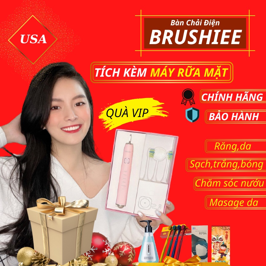 [PHIÊN BẢN GIỚI HẠN]Bàn Chải Điện, Brushie,Bàn Chải Đánh Răng Tự Động Của Hãng Smilee Tích Hợp Máy Rữa Mặt