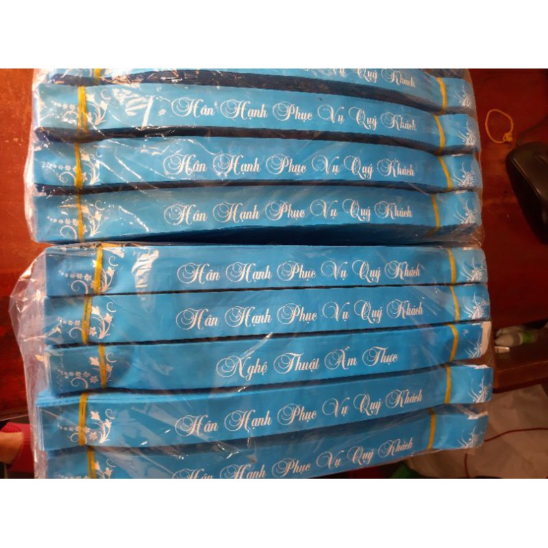 ஐ✿□Lốc 1000 giấy đựng đũa - Bao xo đũa- Mẫu 01 Màu xanh