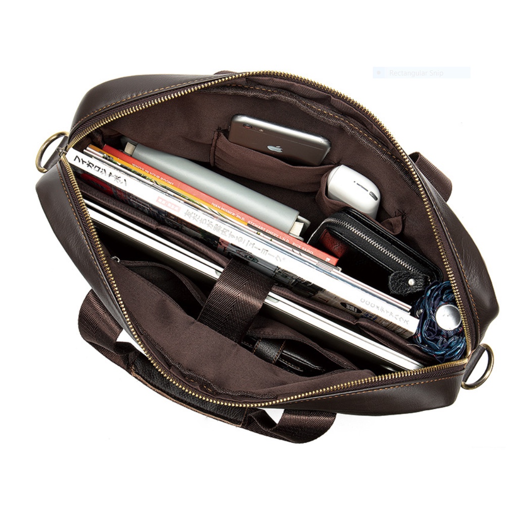 Túi xách nam 100% da bò thật cao cấp phong cách mới 15,6&quot;