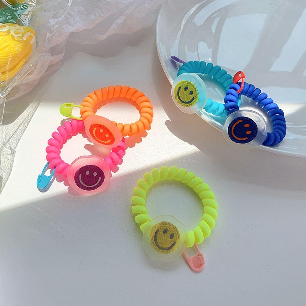 Dây Buộc Tóc Cao Su Co Giãn Hình Mặt Cười Phong Cách Hàn Quốc Cho Nữ Giá Đỡ