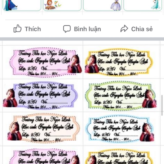Combo nhãn vở cho khách lẻ và CTV