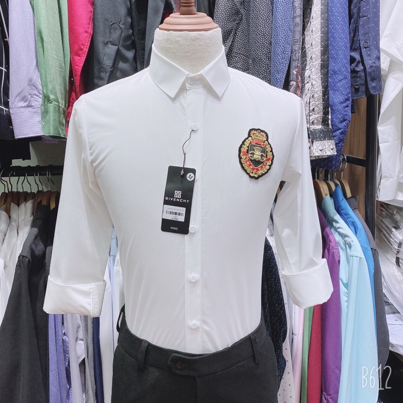 Sơ mi hoạ tiết siêu đẹp, áo sơ mi trắng nam hàng cao cấp