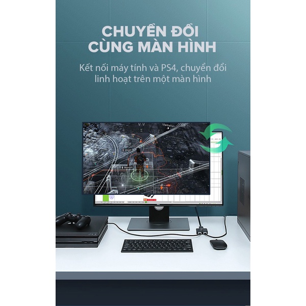 HUB Chuyển Đổi Robot HM103 HDMI Switch Splitter Hỗ Trợ Hai Chiều Chuyển Đổi Linh Hoạt Hoạt Động Ngay Không Cần Cấp Nguồn