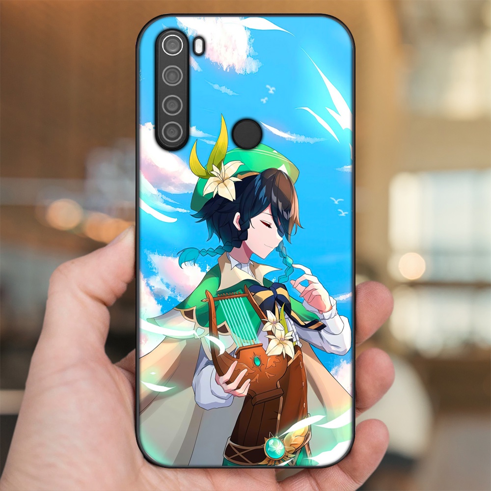Ốp lưng Xiaomi Redmi Note 8 viền đen in hình Venti Genshin Impact