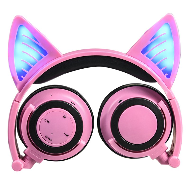 Cat ear Foldable Flashing Glowing headphones With LED light