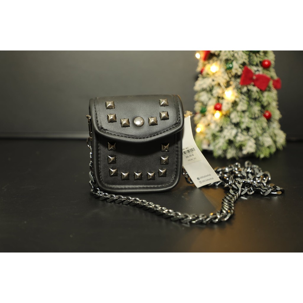 Túi PU mini đen mờ