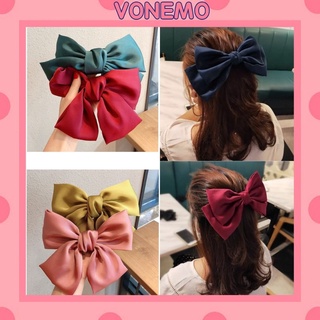 Kẹp tóc nơ vải satin Vonemo dễ thương phong cách Hàn Quốc KT13