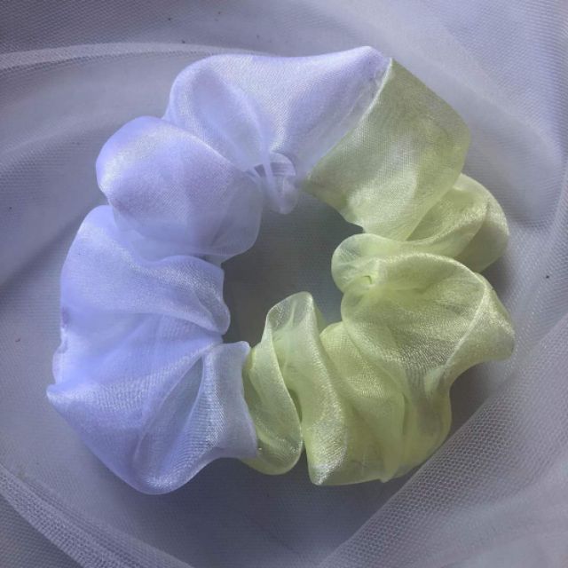 Dây cột tóc Scrunchies phối voan lụa 2 màu ❤️