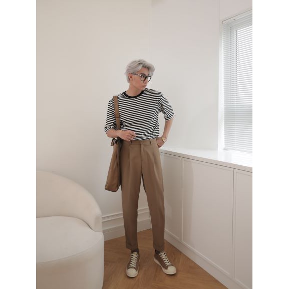 [PAPER STUDIO] Áo thun nam sọc ngang tay ngắn basic | BigBuy360 - bigbuy360.vn