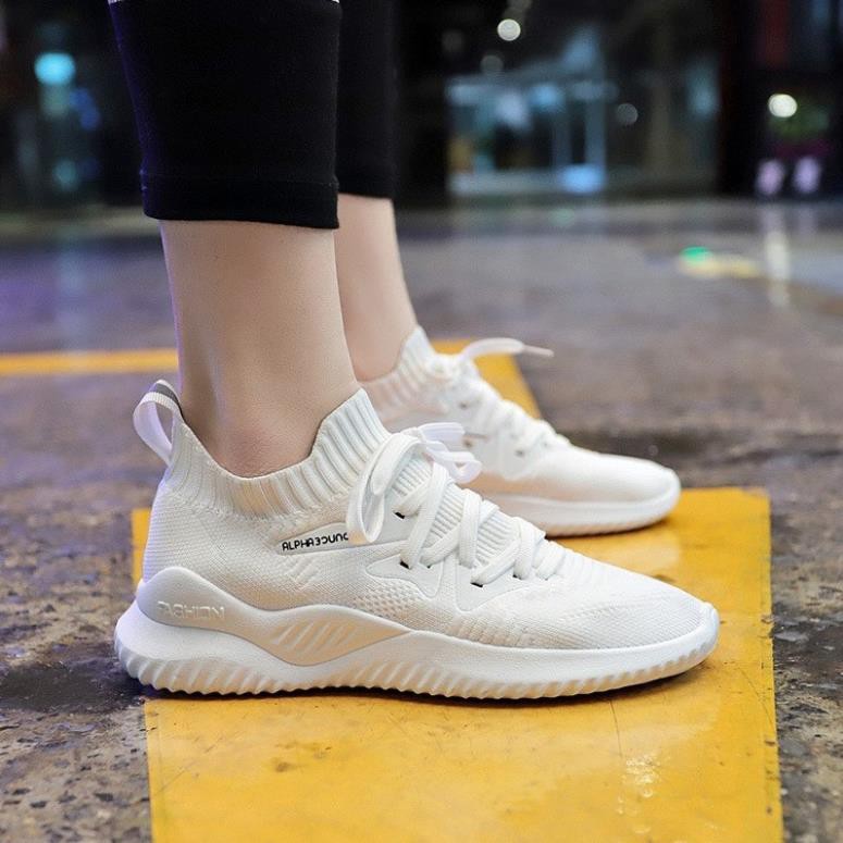 Giầy Sneakers Nữ GCN01 Mẫu Mới 2021 Cổ Chun Đẹp Đế Cao Su Êm Chân