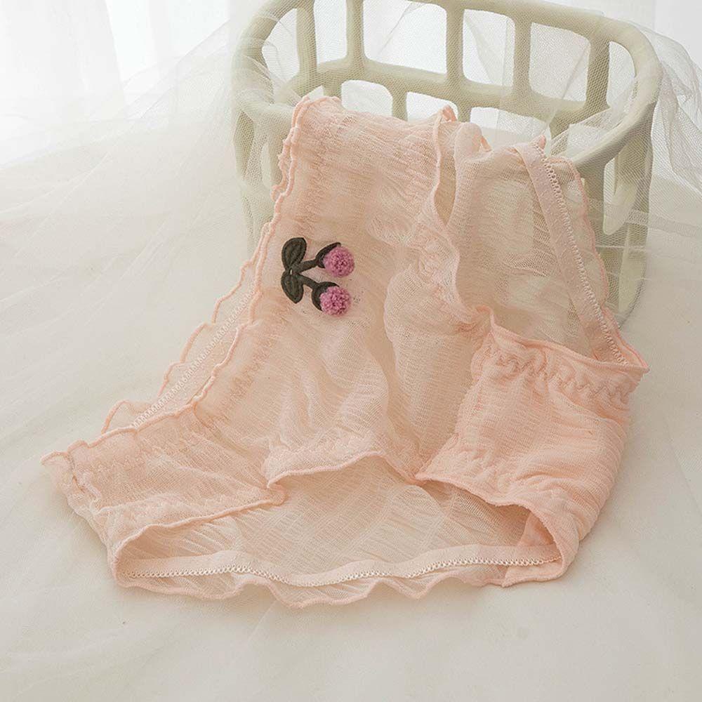 Quần Lót Ren Lưới Thoáng Khí In Họa Tiết Cherry Phong Cách Hàn Quốc Cho Nữ