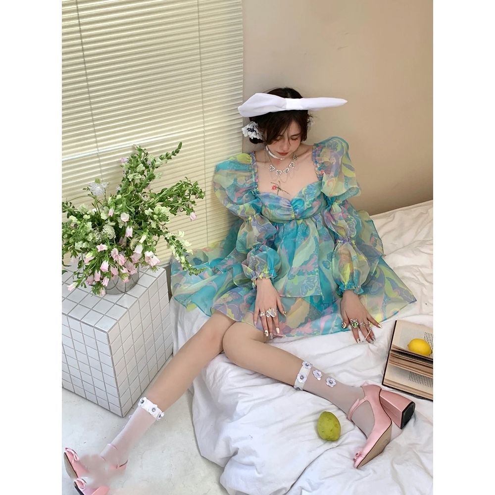 Váy babydoll Đầm Công Chúa Tay Dài Che Nắng Dáng Ôm Thời Trang Mùa Hè