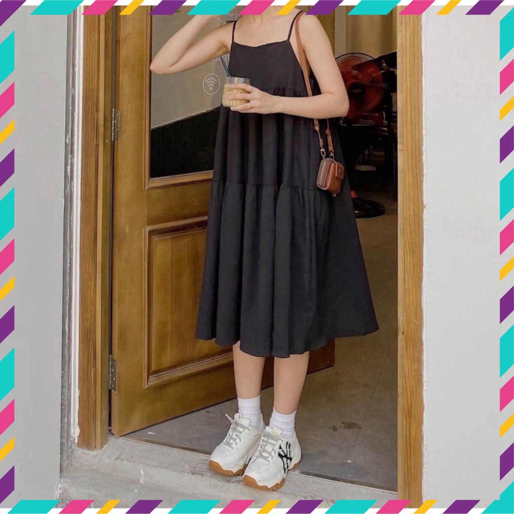 Váy 2 Dây Nữ Dáng Xòe Bồng Đi Biển Đi Chơi Siêu Xinh | BigBuy360 - bigbuy360.vn