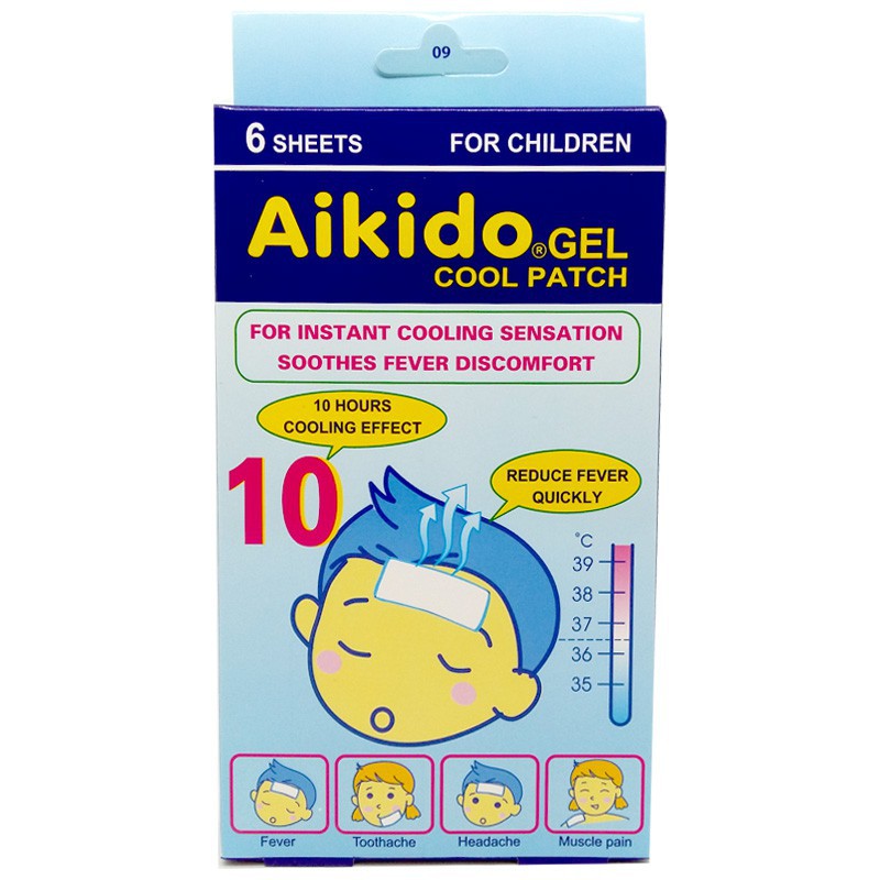 Dán hạ sốt Akido hộp 3 gói 6 miếng- Giúp bé hạ nhiệt độ trán, giảm sốt, say nắng, đau răng, đau cơ