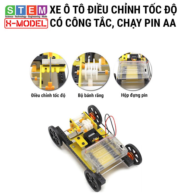 Đồ chơi, thông minh sáng tạo STEM Xe ô tô 4 bánh điều chỉnh động cơ bánh xe X-MODEL ST34 cho bé [Giáo dục STEM, STEAM]