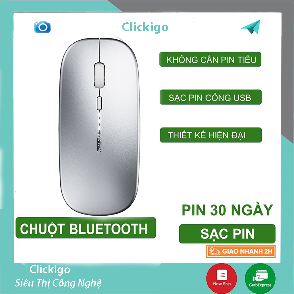 Chuột không dây Bluetooth tự sạc pin M1P không tiếng click sạc 1 lần dùng 1 tuần cho Laptop macbook PC Tivi