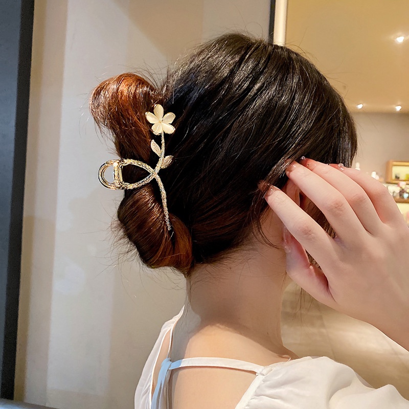 Kẹp Tóc Kim Loại Hình Hoa Màu Vàng Thời Trang Mùa Hè Cho Nữ dreamdiary