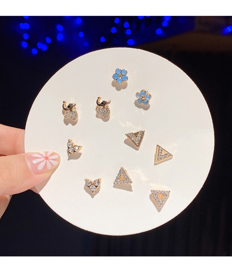 Set 7 đôi bông tai thiết kế đơn giản phong cách Hàn Quốc