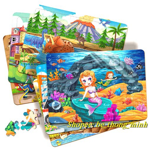 - Puzzle ghép hình gỗ 60 mảnh nhiều mẫu siêu đẹp